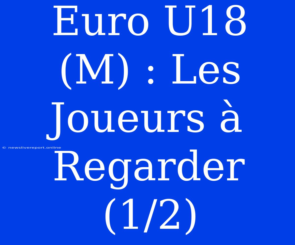 Euro U18 (M) : Les Joueurs À Regarder (1/2)