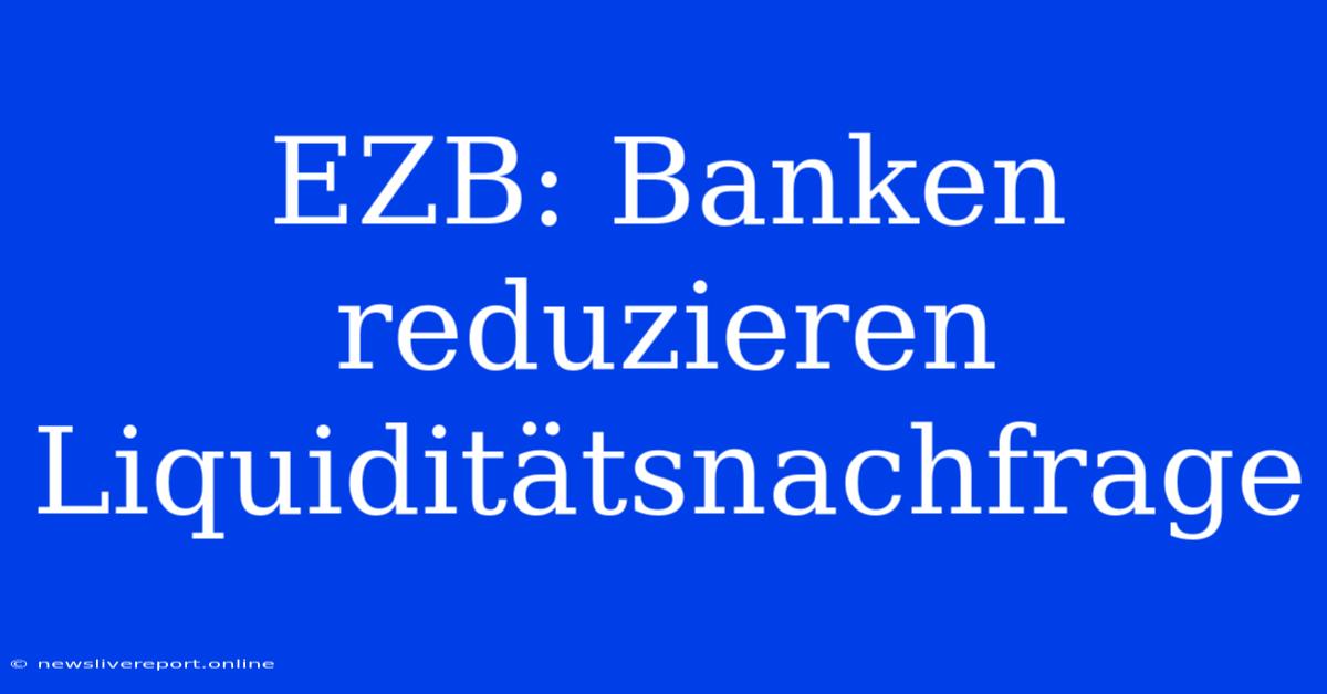 EZB: Banken Reduzieren Liquiditätsnachfrage