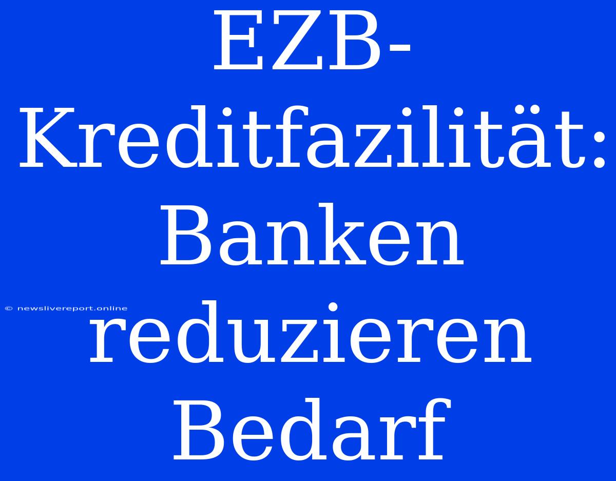 EZB-Kreditfazilität: Banken Reduzieren Bedarf