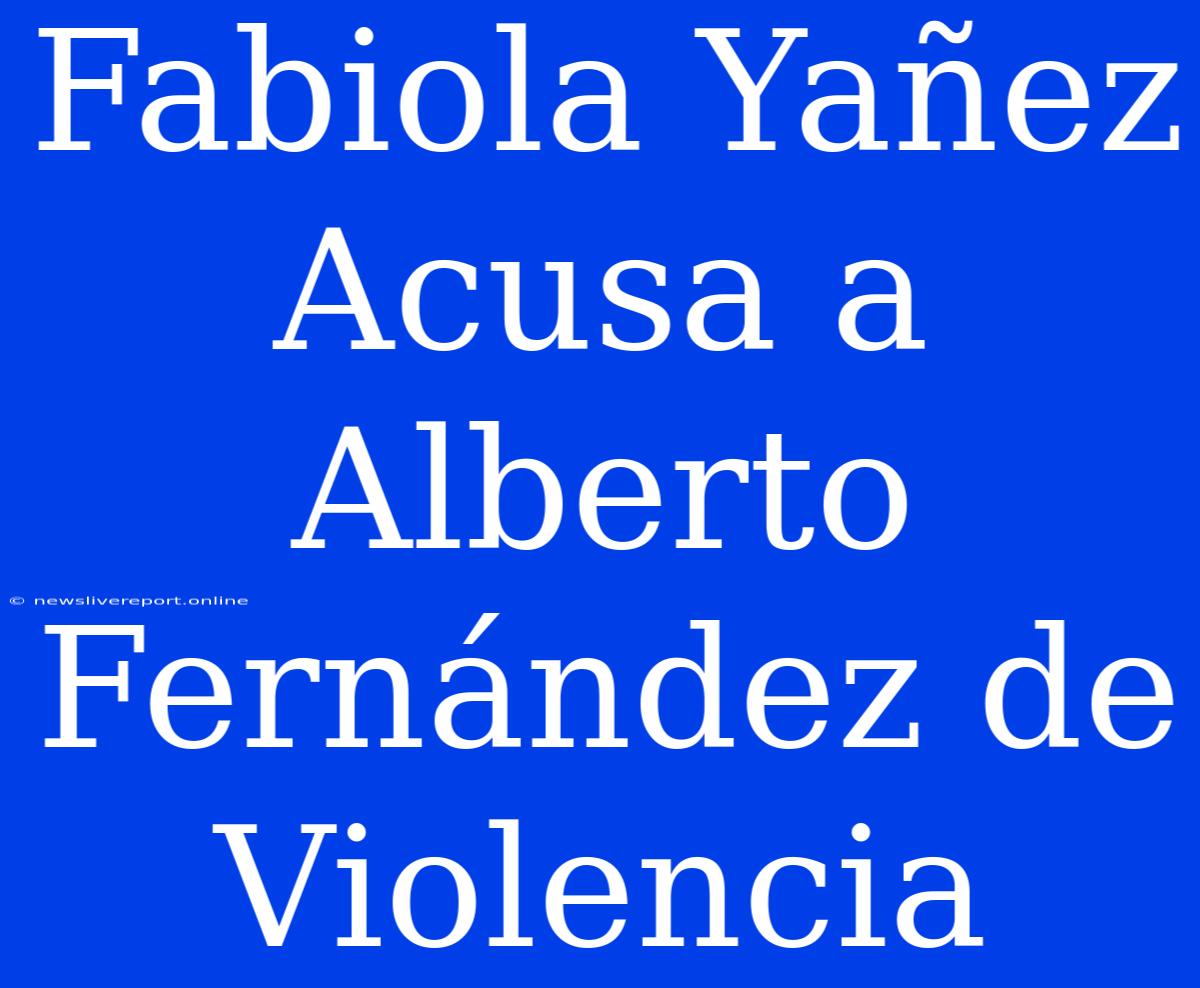 Fabiola Yañez Acusa A Alberto Fernández De Violencia