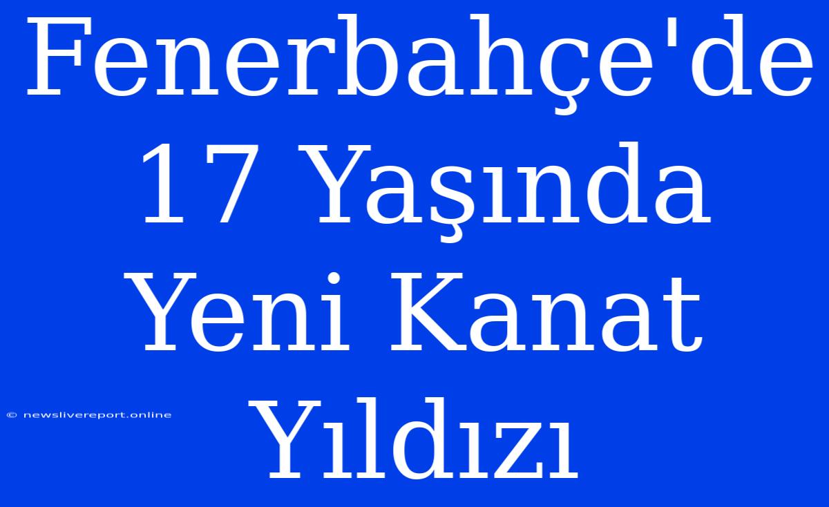 Fenerbahçe'de 17 Yaşında Yeni Kanat Yıldızı