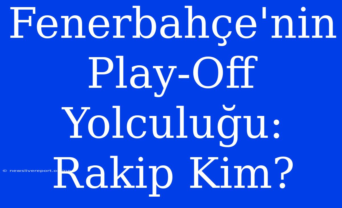 Fenerbahçe'nin Play-Off Yolculuğu: Rakip Kim?