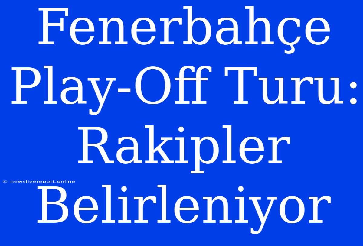 Fenerbahçe Play-Off Turu: Rakipler Belirleniyor