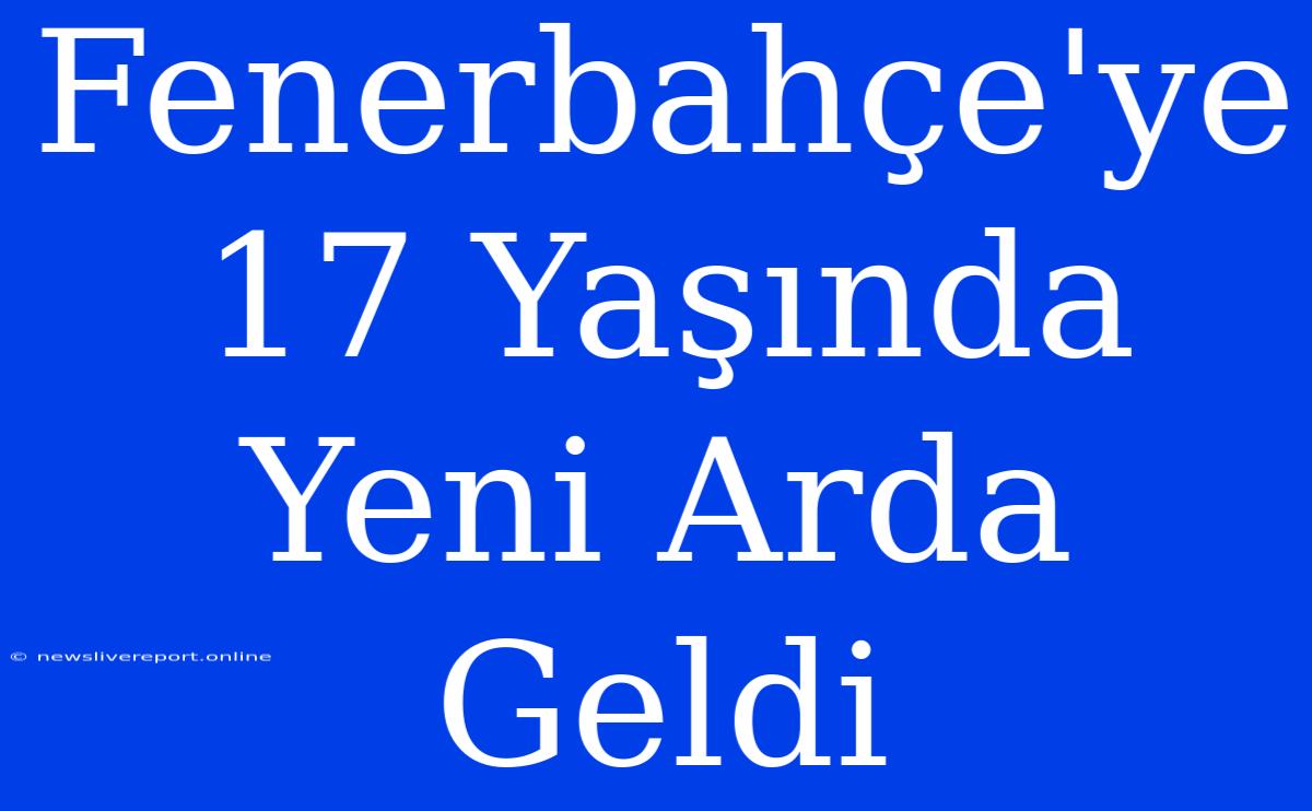 Fenerbahçe'ye 17 Yaşında Yeni Arda Geldi