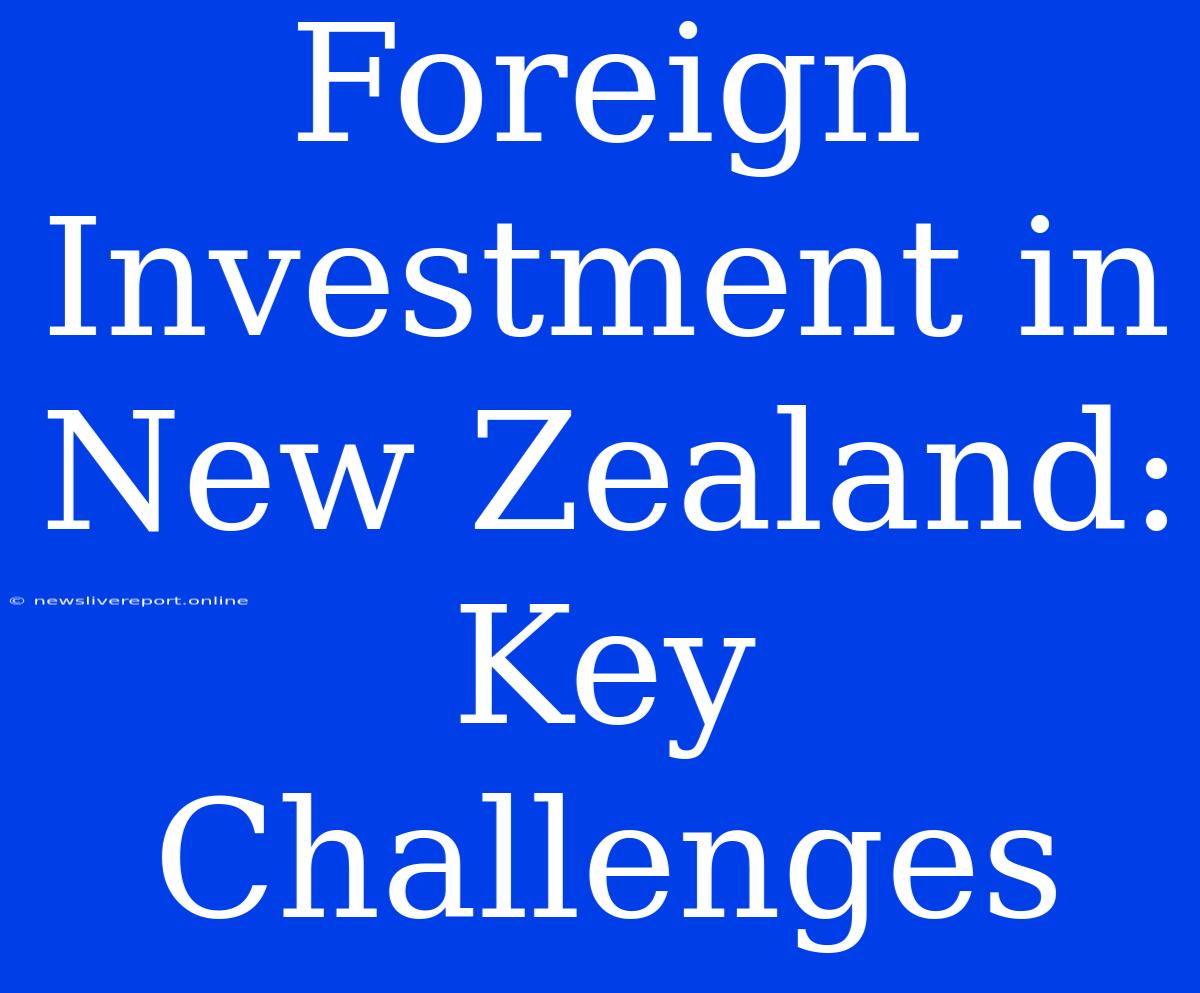 Foreign Investment In New Zealand: Key Challenges