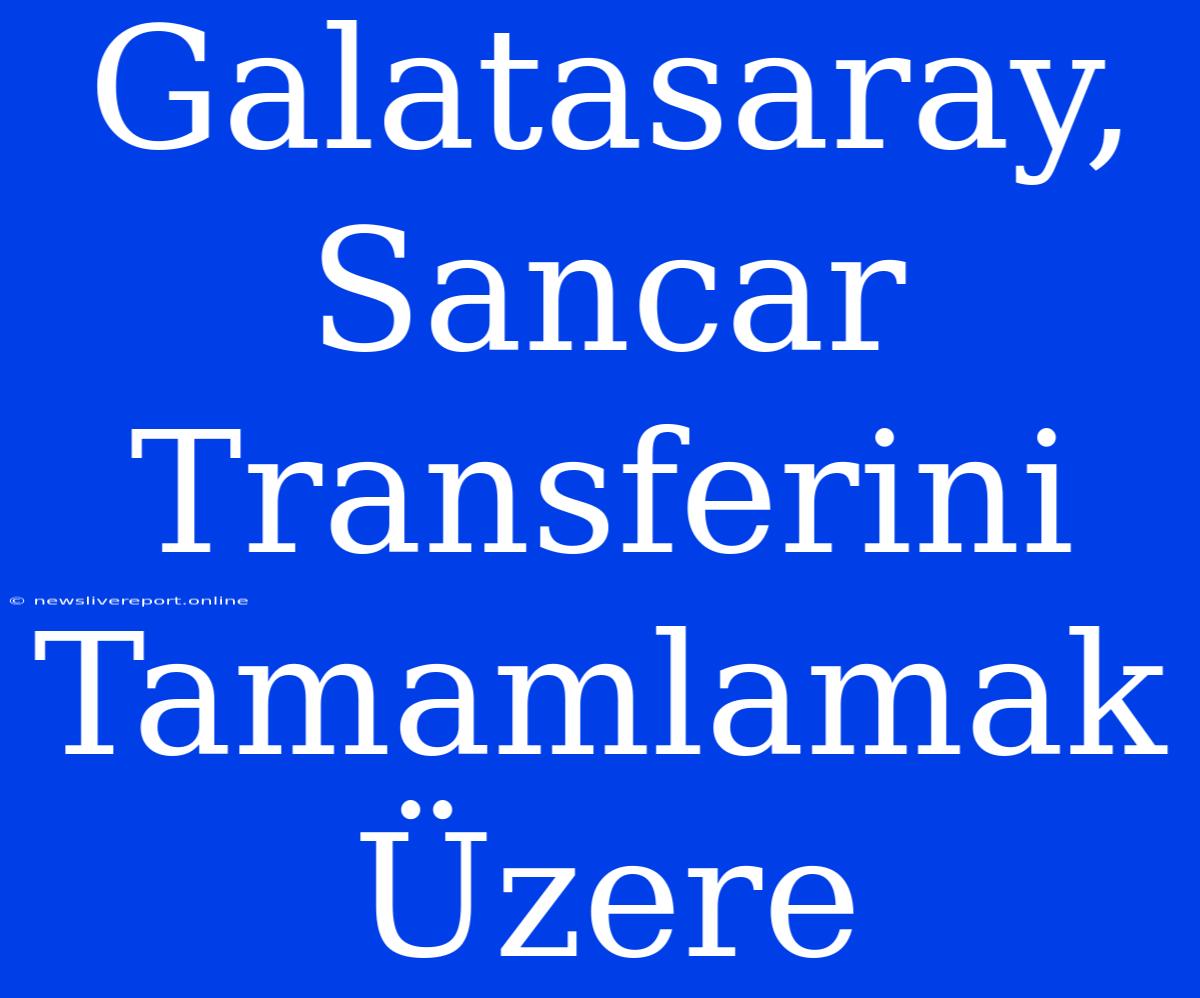 Galatasaray, Sancar Transferini Tamamlamak Üzere