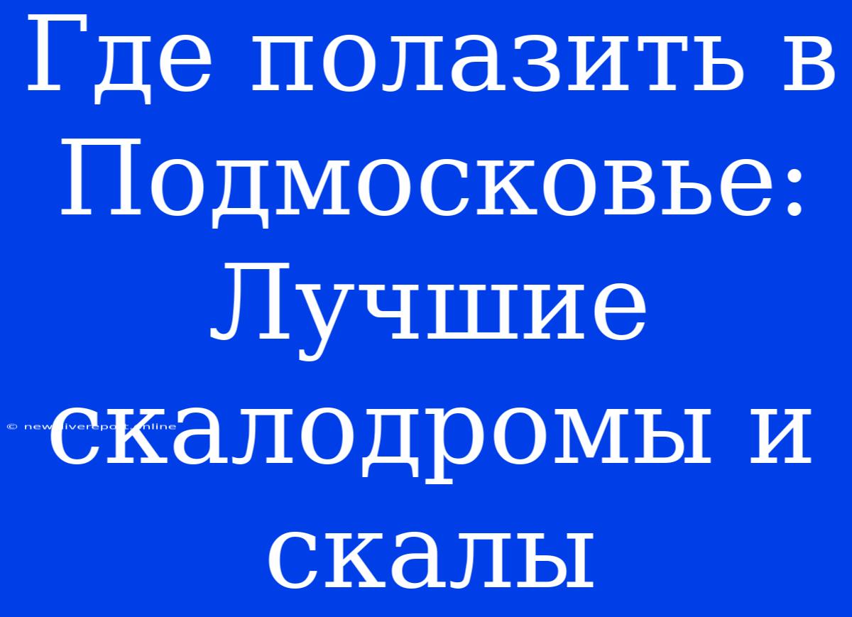 Где Полазить В Подмосковье: Лучшие Скалодромы И Скалы