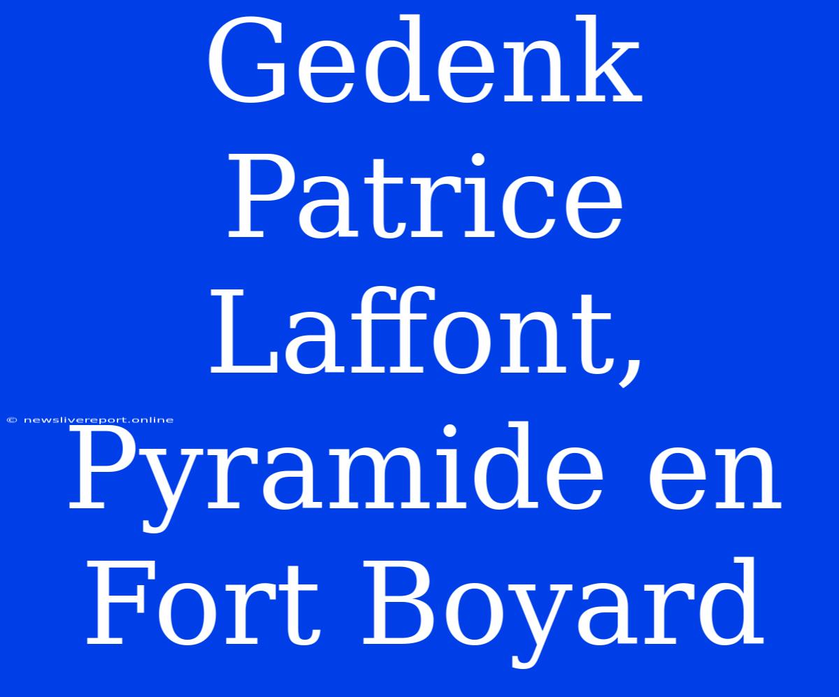 Gedenk Patrice Laffont, Pyramide En Fort Boyard