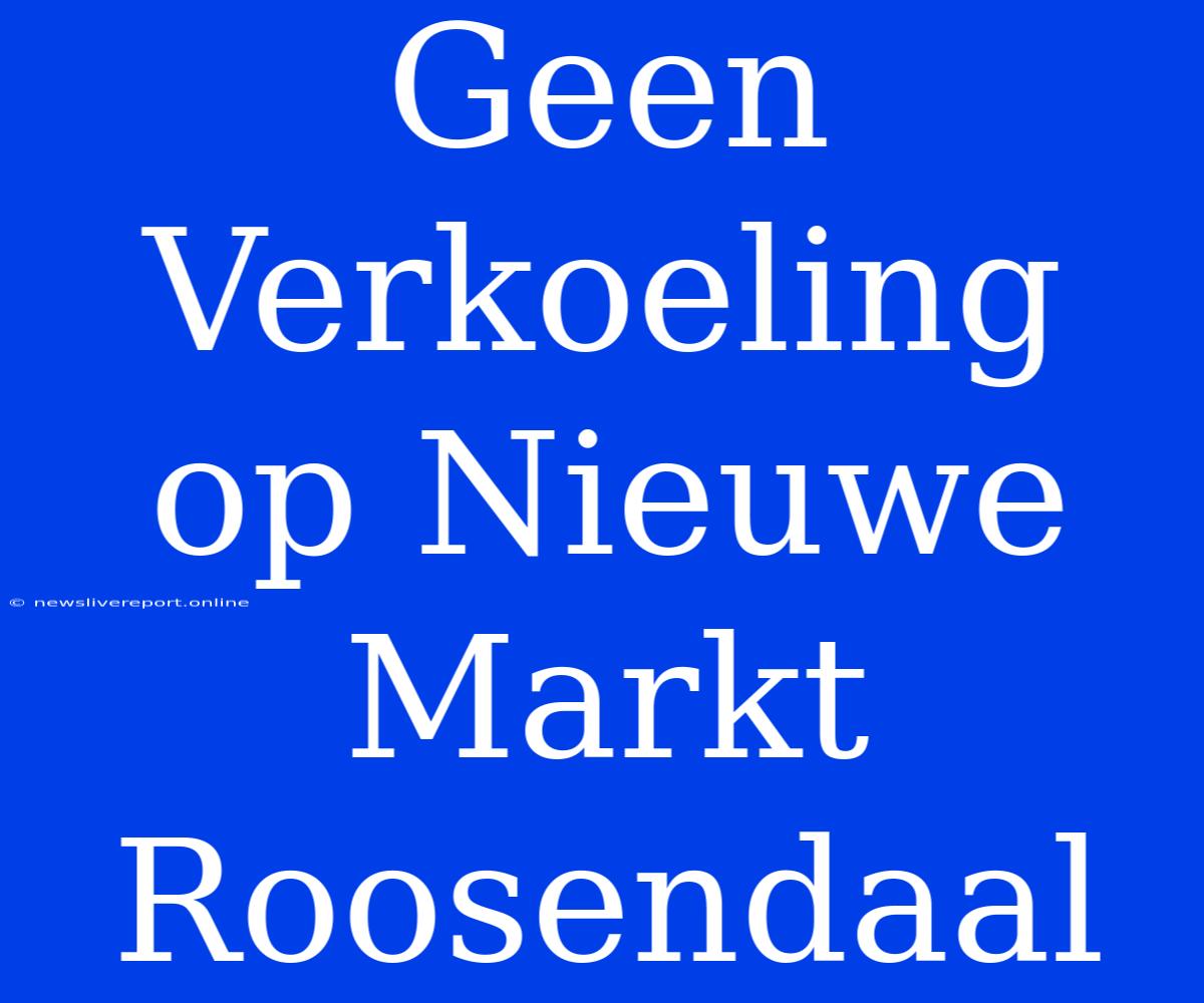 Geen Verkoeling Op Nieuwe Markt Roosendaal