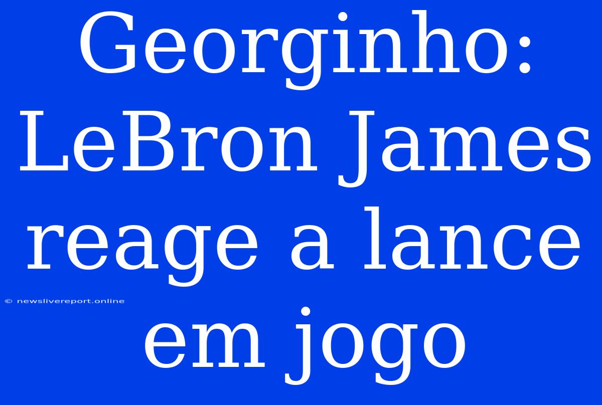 Georginho: LeBron James Reage A Lance Em Jogo