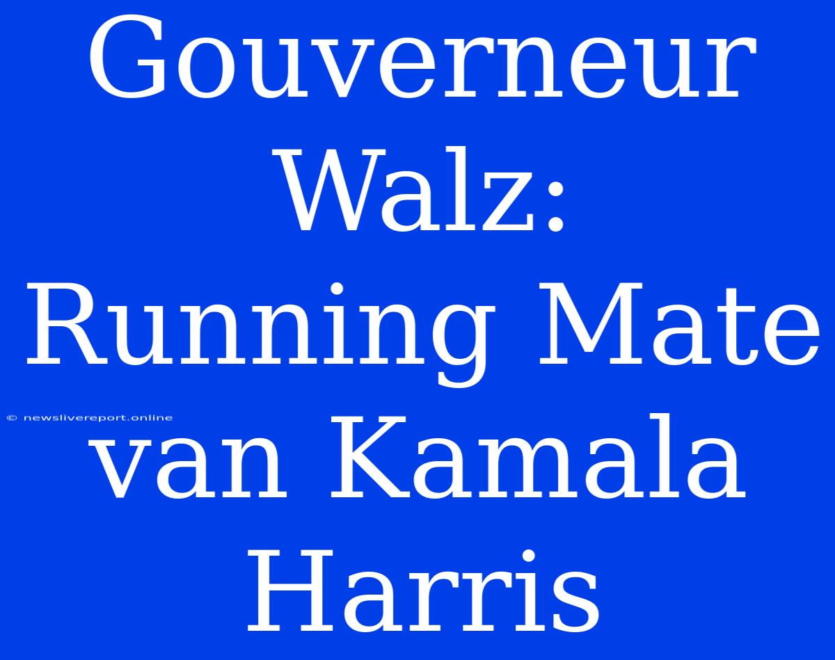 Gouverneur Walz: Running Mate Van Kamala Harris