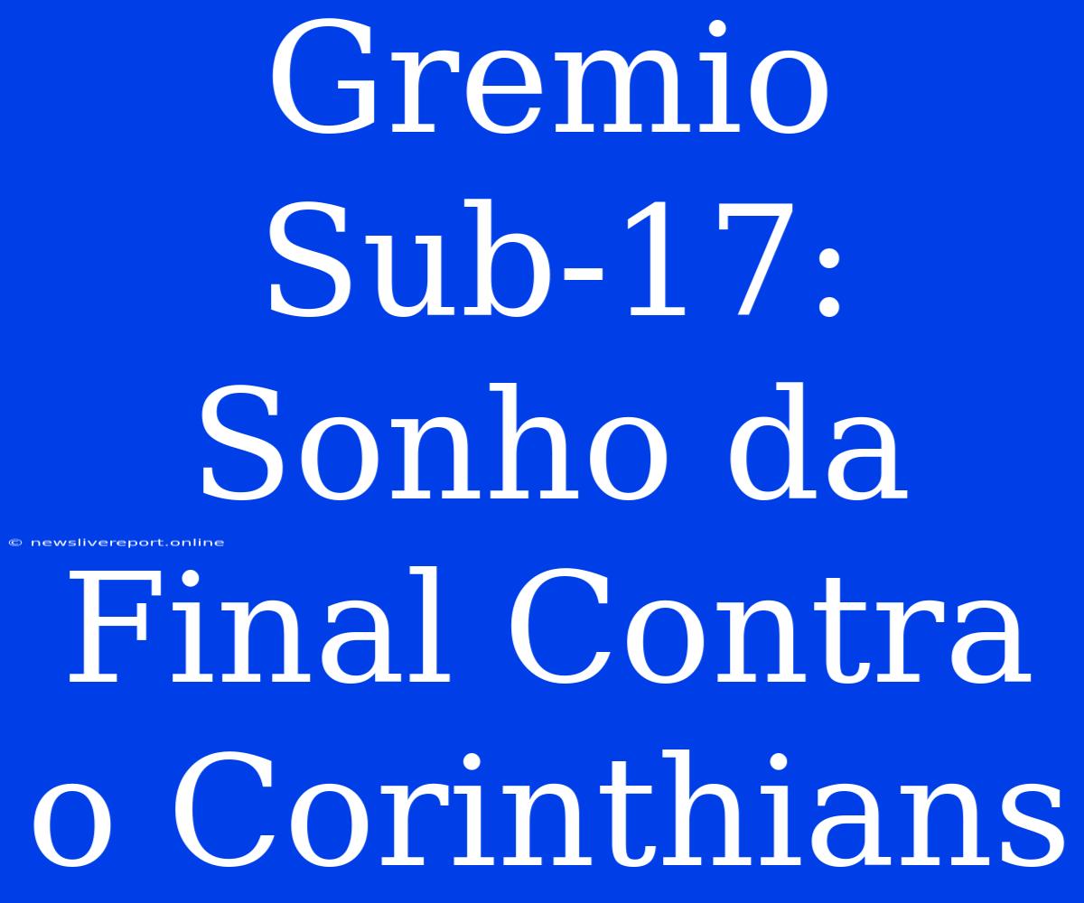 Gremio Sub-17: Sonho Da Final Contra O Corinthians