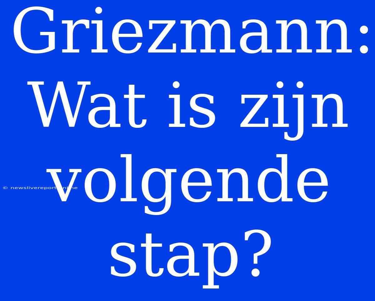 Griezmann: Wat Is Zijn Volgende Stap?