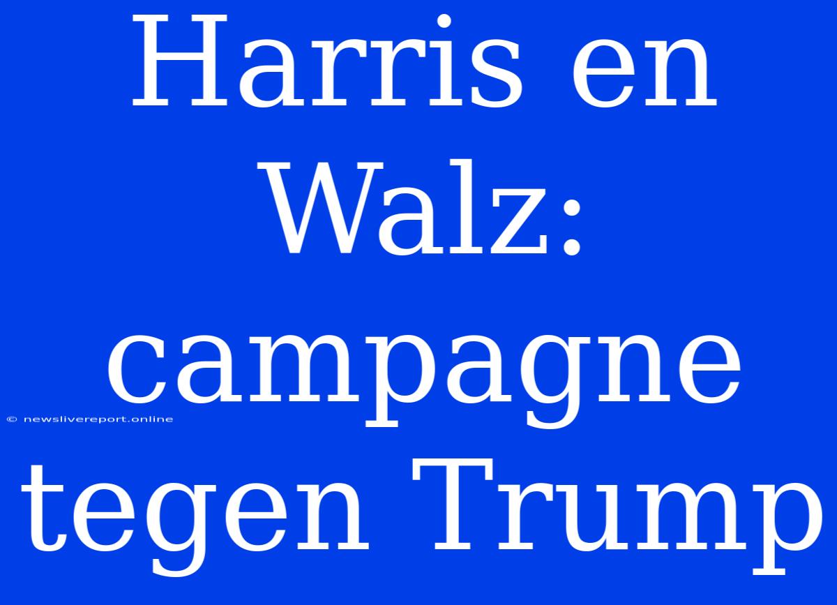 Harris En Walz: Campagne Tegen Trump