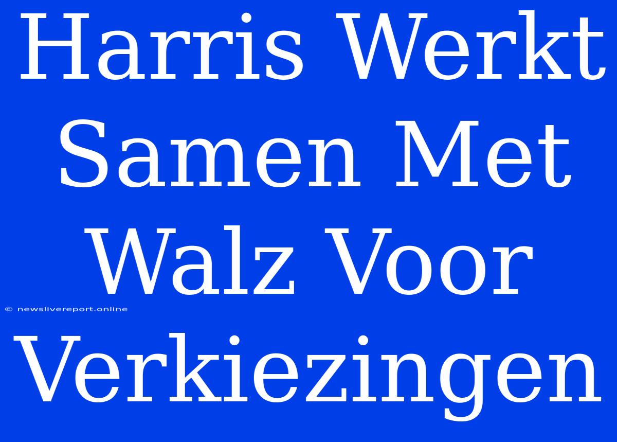 Harris Werkt Samen Met Walz Voor Verkiezingen