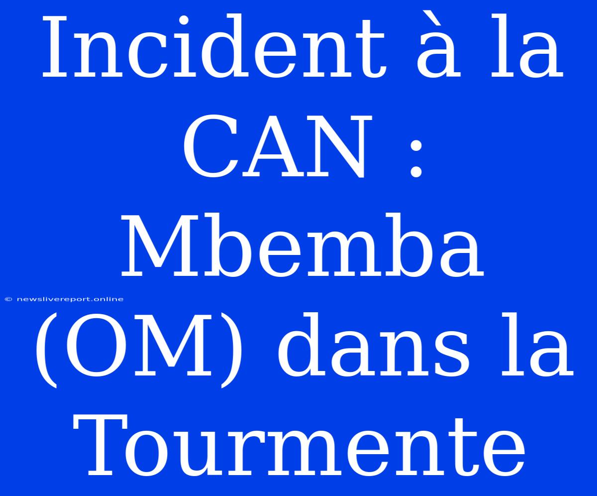 Incident À La CAN : Mbemba (OM) Dans La Tourmente