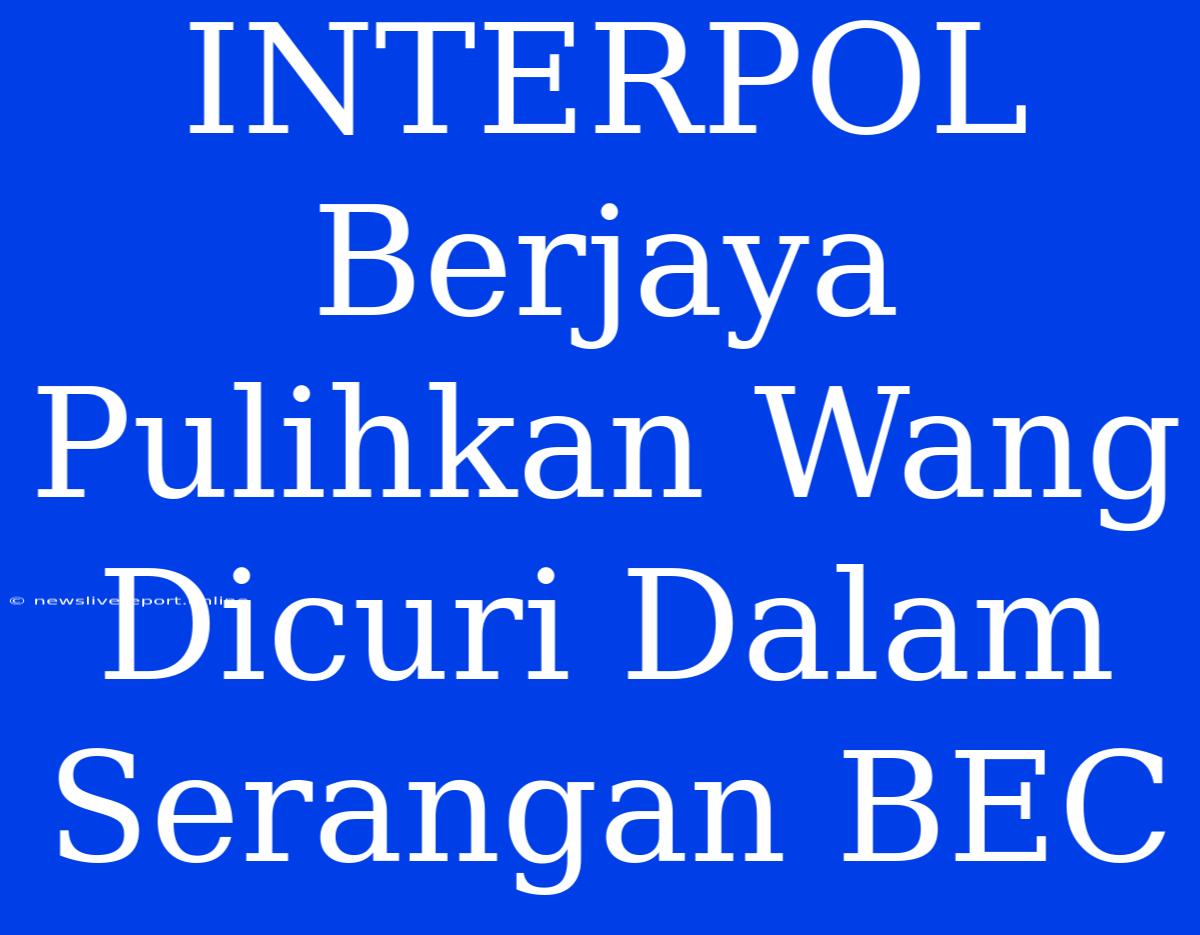 INTERPOL Berjaya Pulihkan Wang Dicuri Dalam Serangan BEC