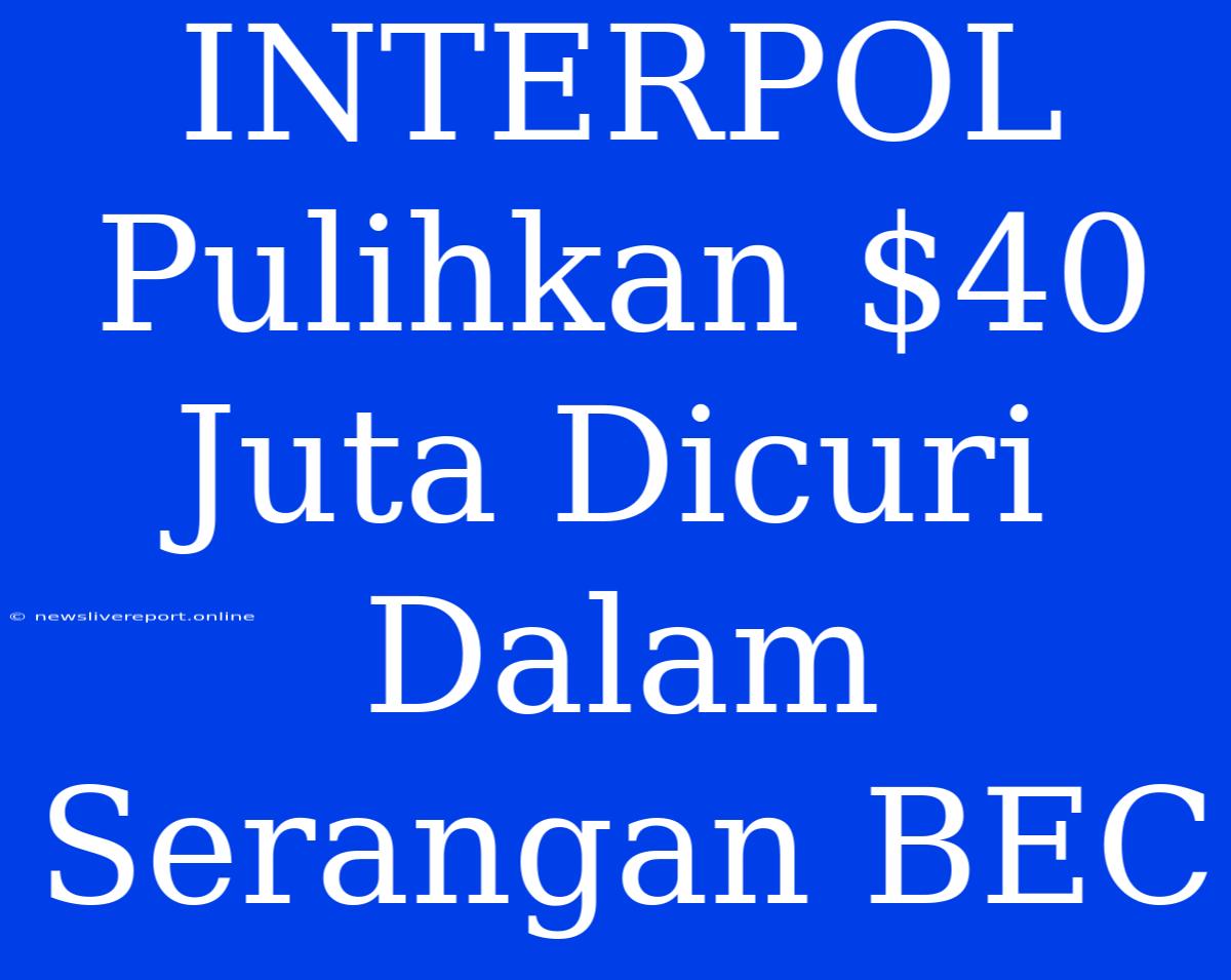 INTERPOL Pulihkan $40 Juta Dicuri Dalam Serangan BEC