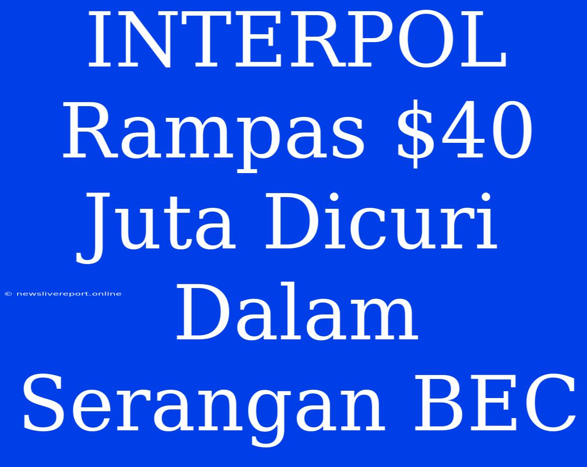 INTERPOL Rampas $40 Juta Dicuri Dalam Serangan BEC