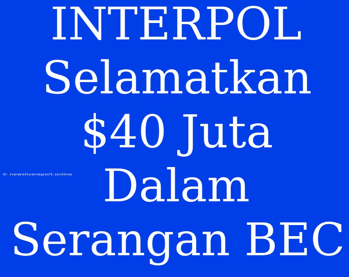 INTERPOL Selamatkan $40 Juta Dalam Serangan BEC