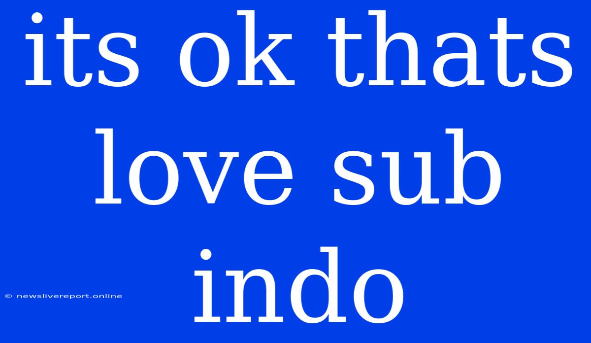 Its Ok Thats Love Sub Indo