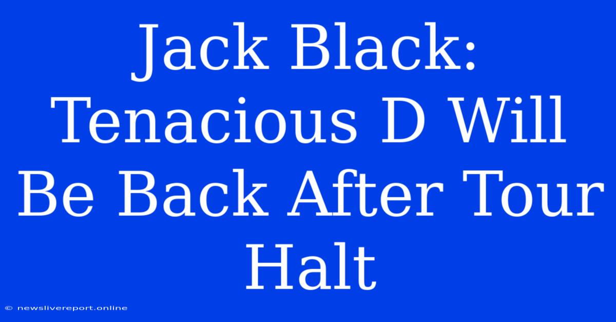 Jack Black: Tenacious D Will Be Back After Tour Halt