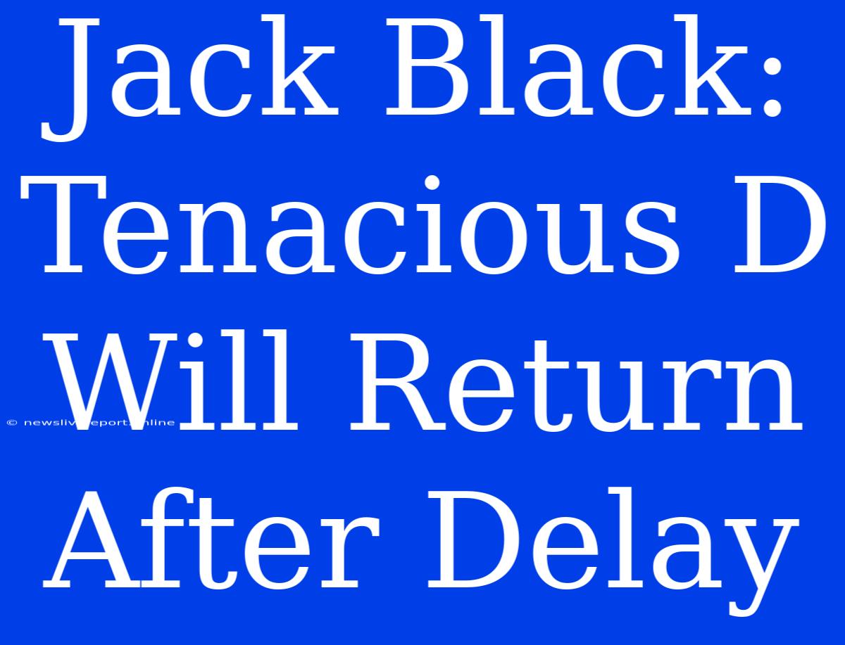 Jack Black: Tenacious D Will Return After Delay