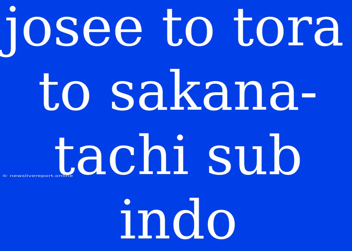 Josee To Tora To Sakana-tachi Sub Indo