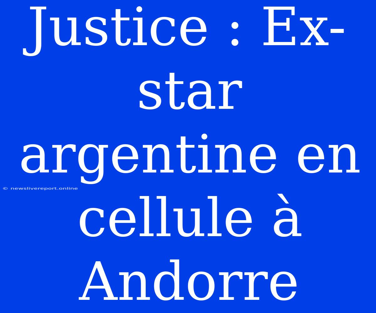 Justice : Ex-star Argentine En Cellule À Andorre