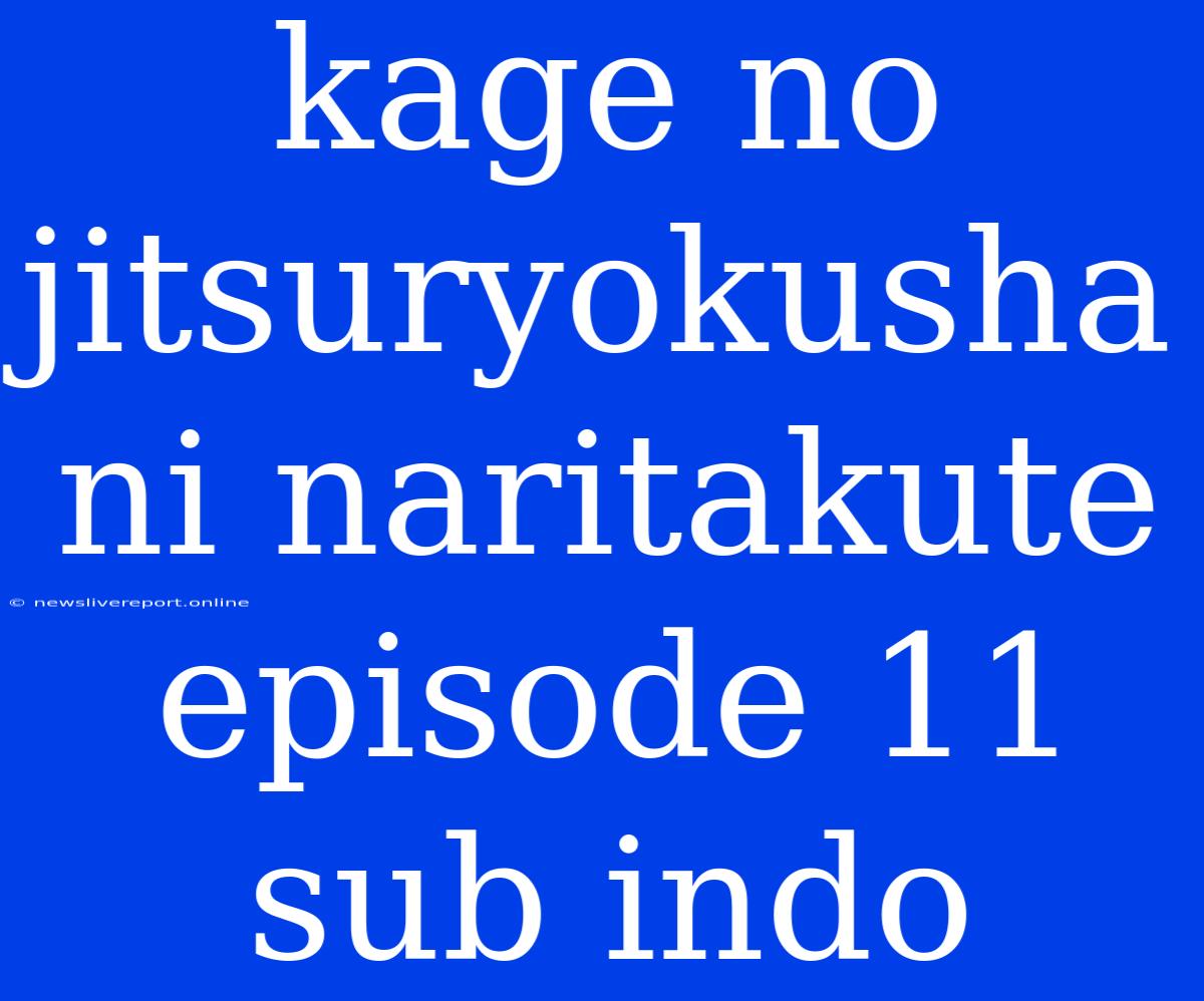 Kage No Jitsuryokusha Ni Naritakute Episode 11 Sub Indo