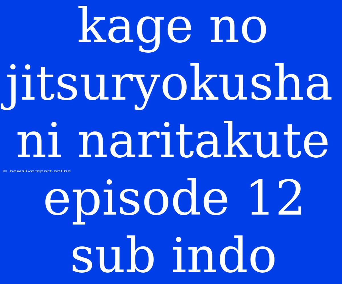 Kage No Jitsuryokusha Ni Naritakute Episode 12 Sub Indo