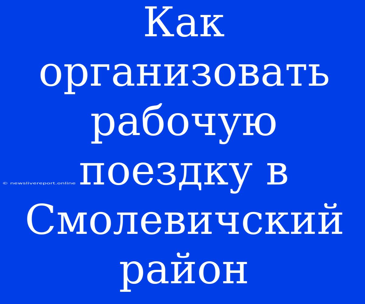 Как Организовать Рабочую Поездку В Смолевичский Район