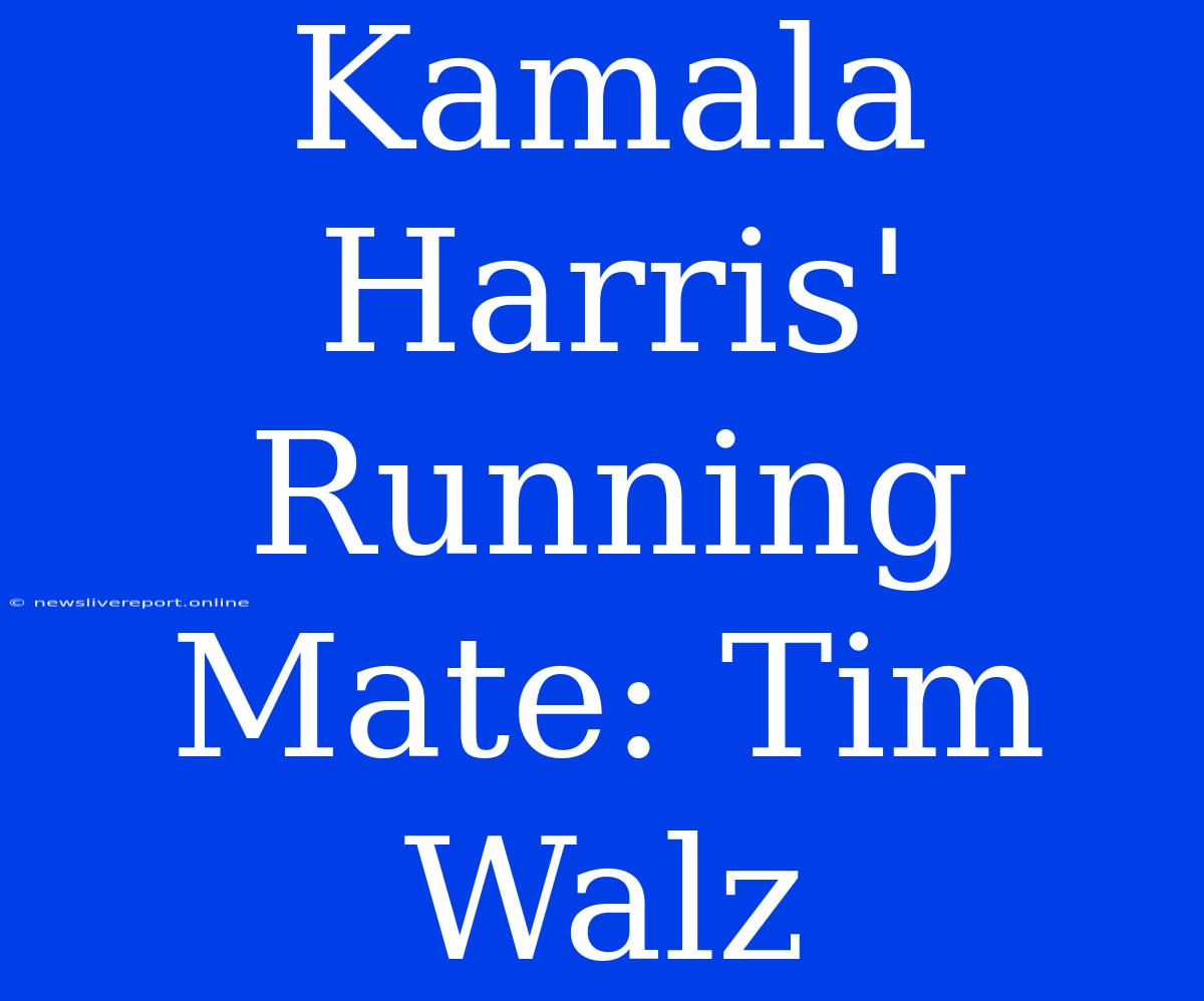 Kamala Harris' Running Mate: Tim Walz