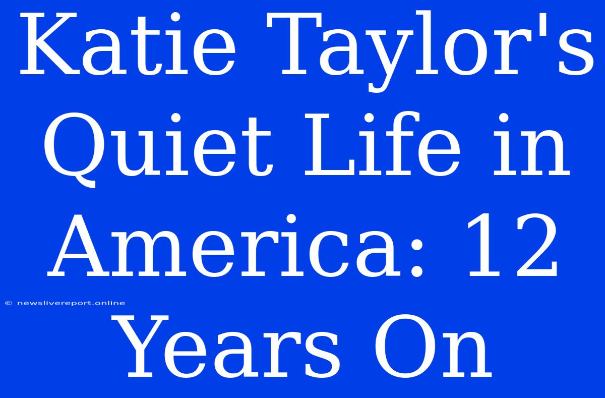 Katie Taylor's Quiet Life In America: 12 Years On