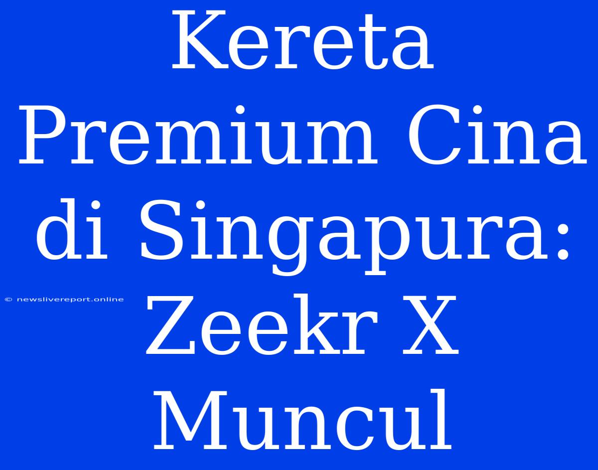 Kereta Premium Cina Di Singapura: Zeekr X Muncul