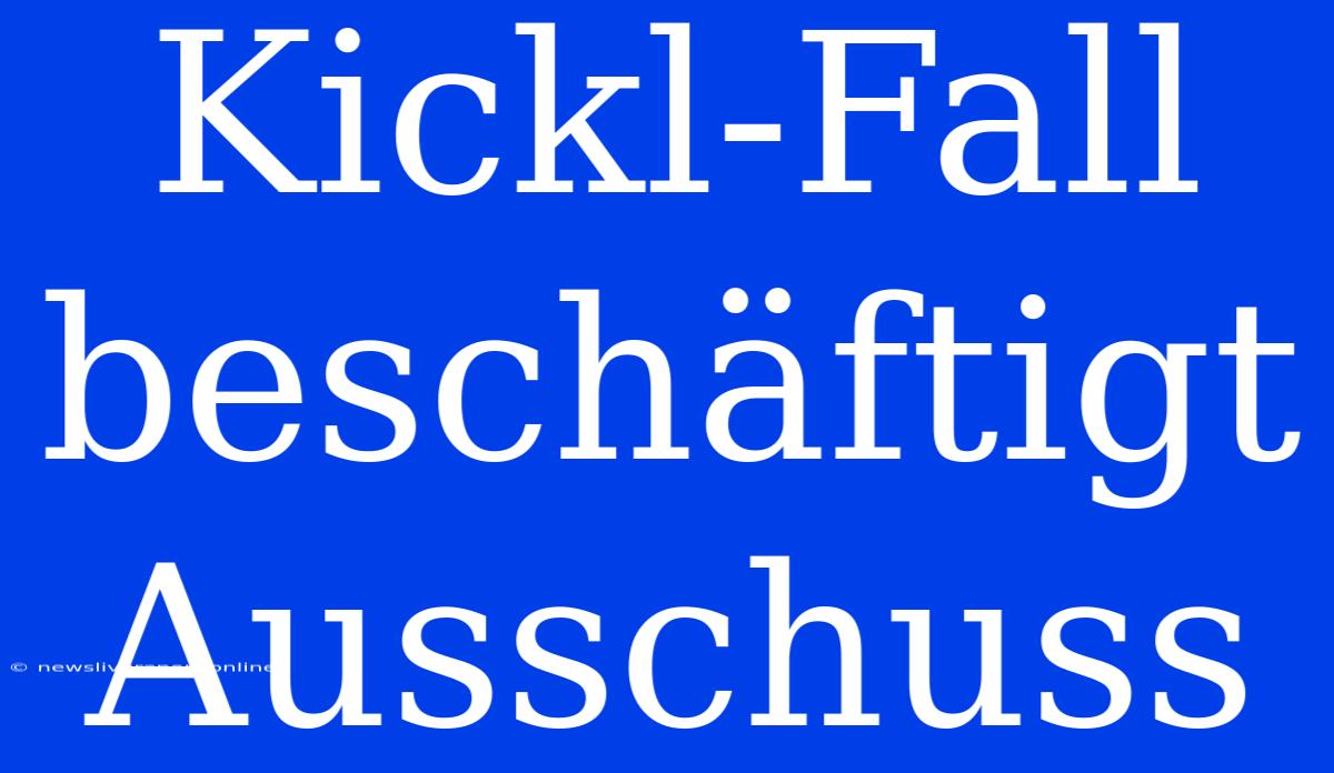 Kickl-Fall Beschäftigt Ausschuss