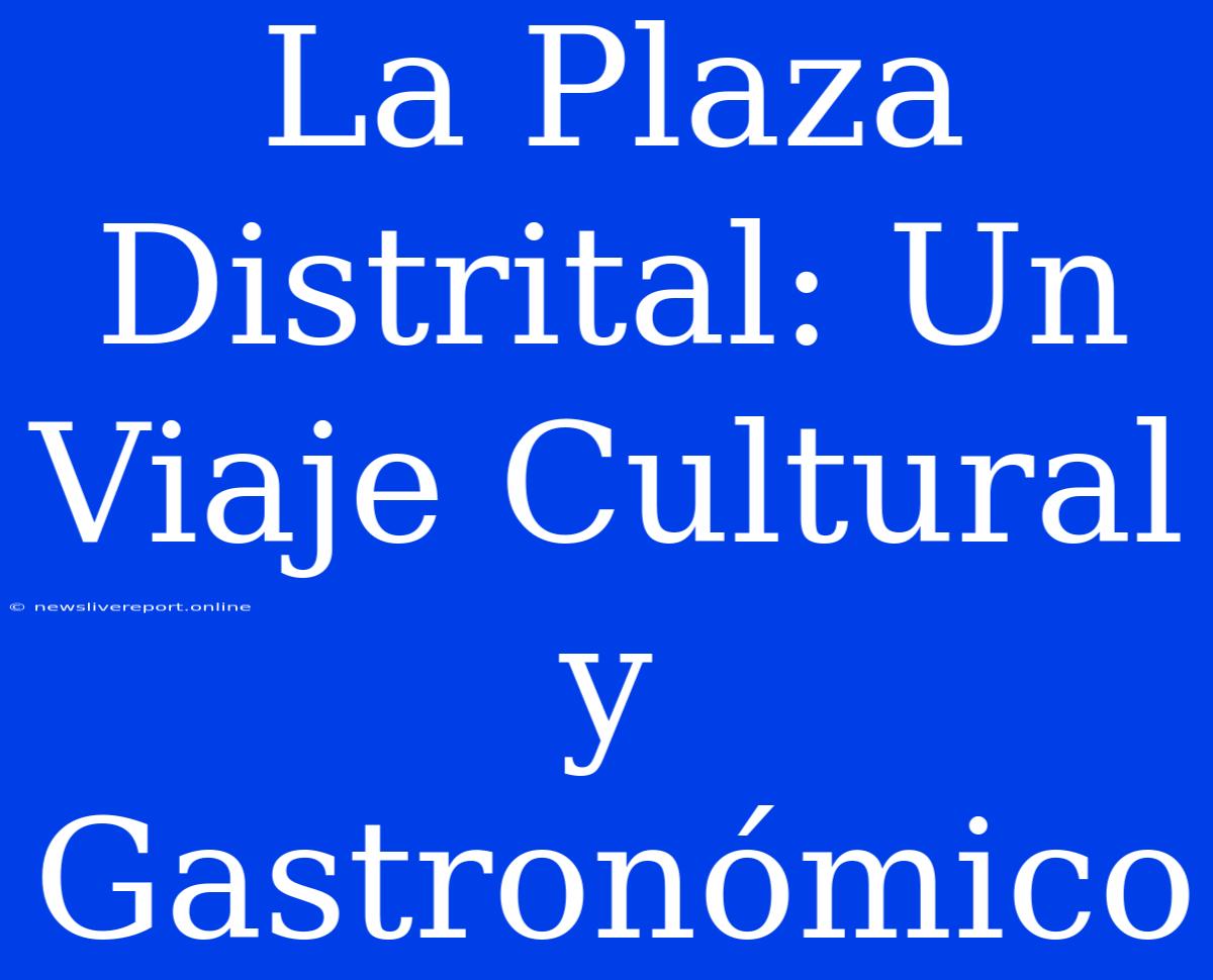 La Plaza Distrital: Un Viaje Cultural Y Gastronómico