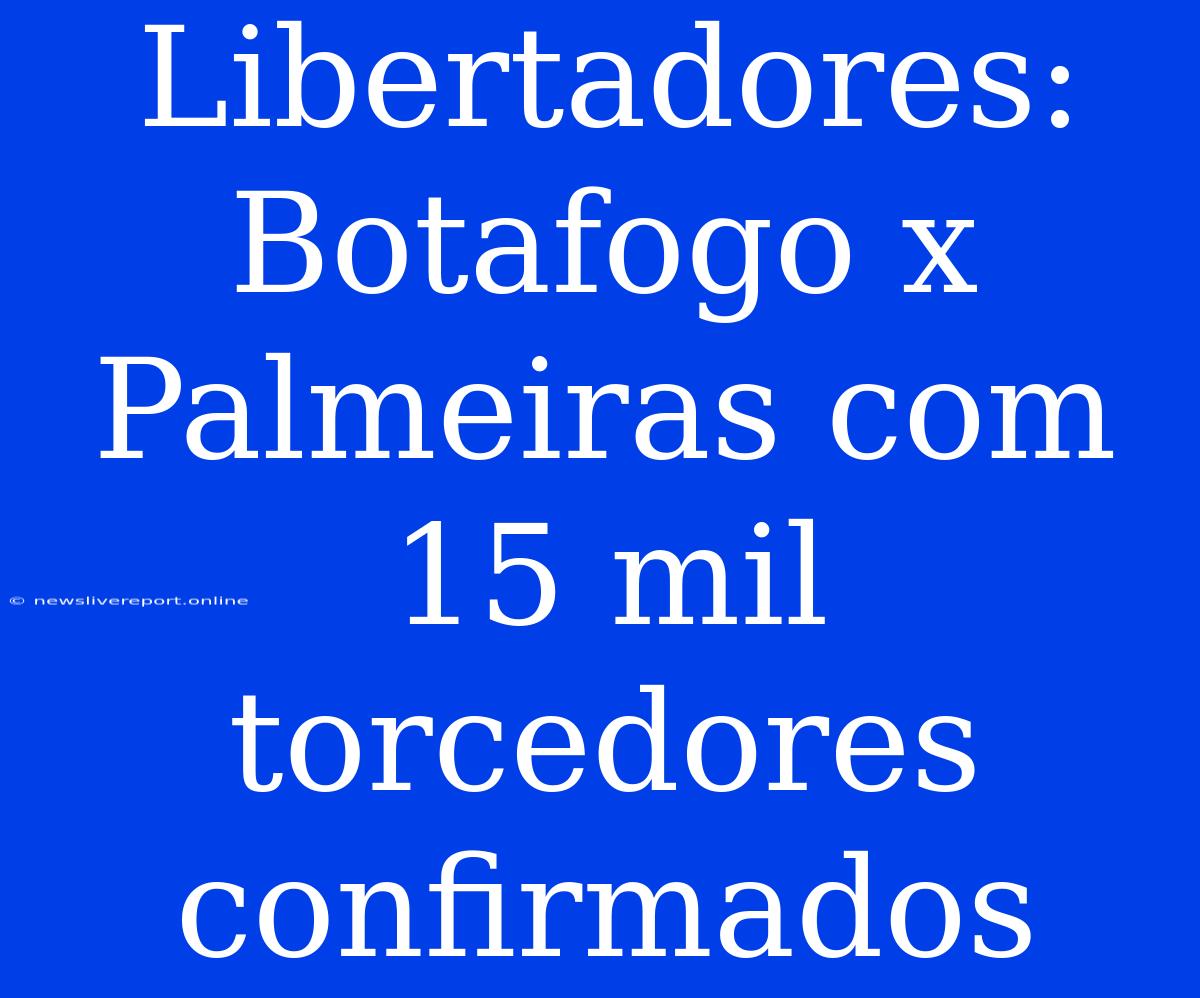 Libertadores: Botafogo X Palmeiras Com 15 Mil Torcedores Confirmados