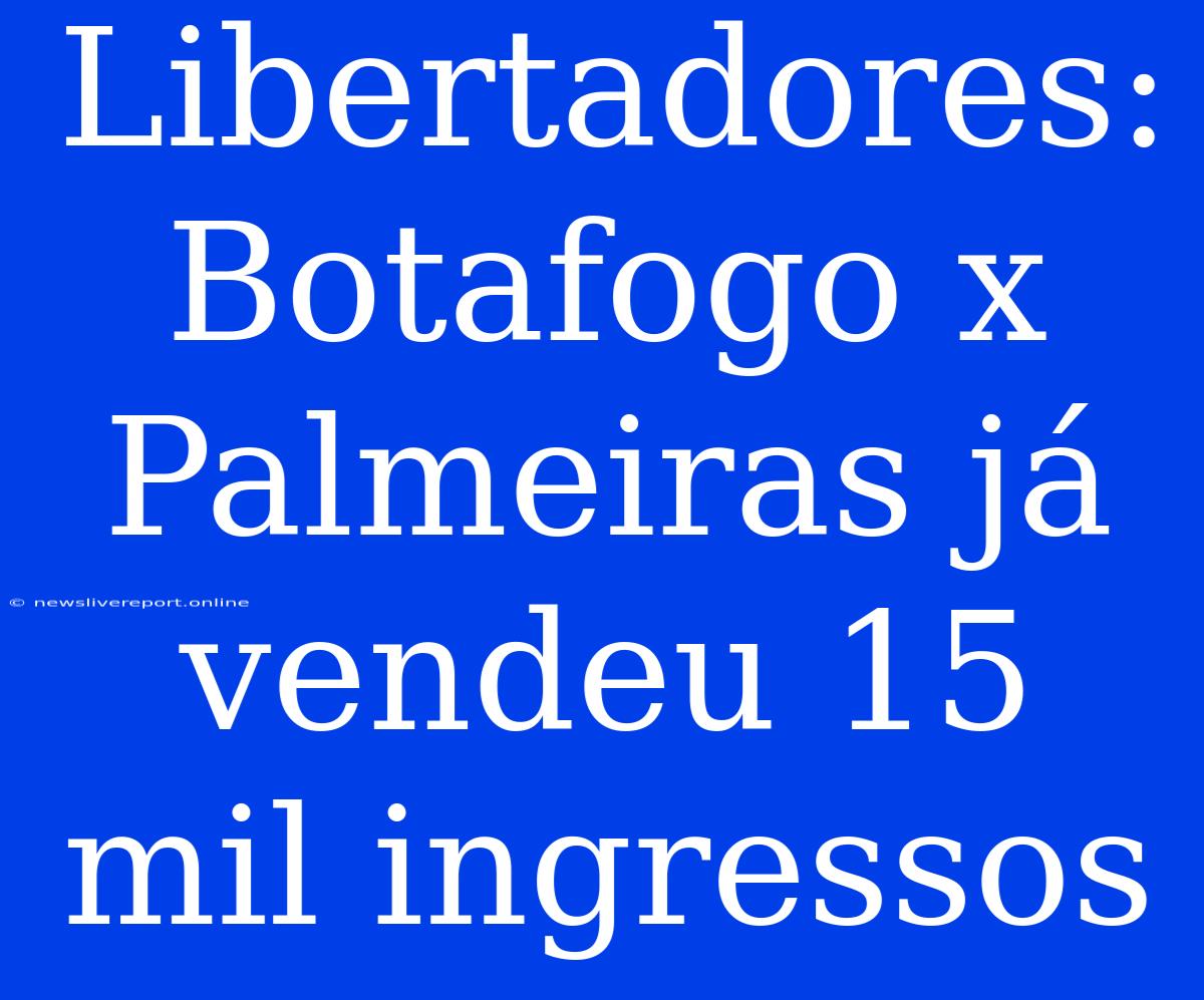 Libertadores: Botafogo X Palmeiras Já Vendeu 15 Mil Ingressos