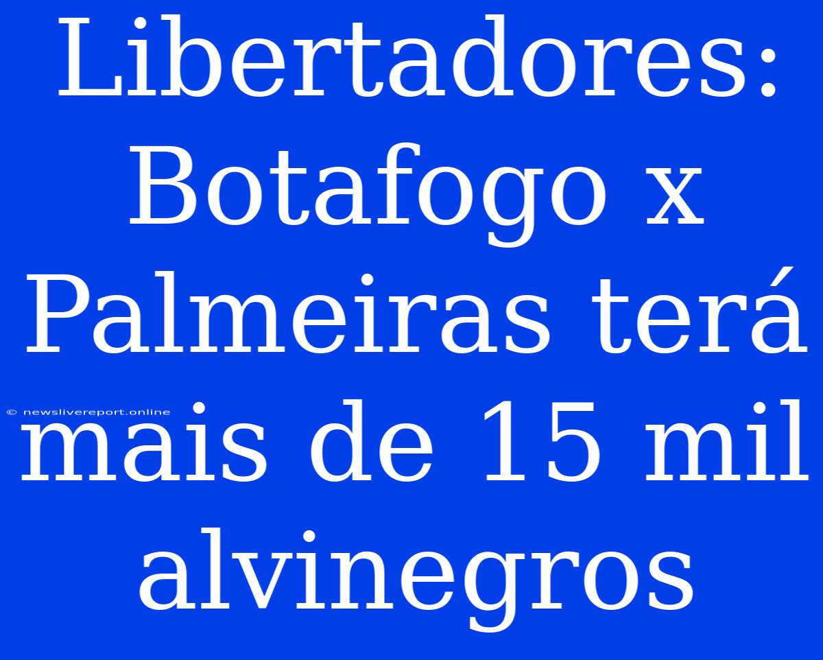 Libertadores: Botafogo X Palmeiras Terá Mais De 15 Mil Alvinegros