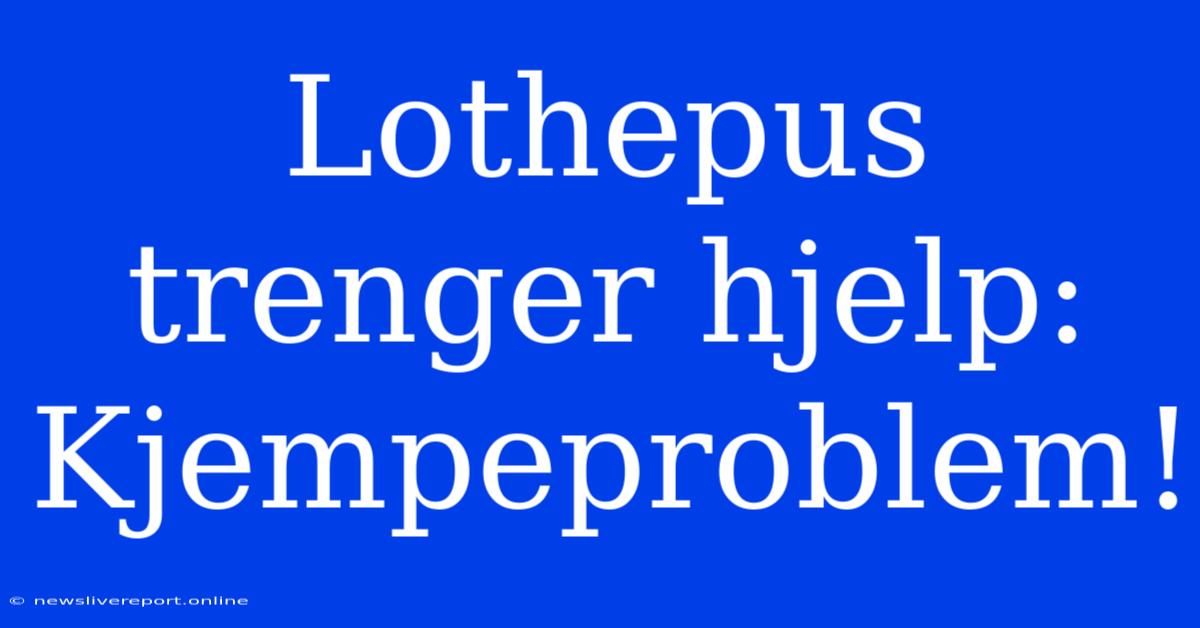 Lothepus Trenger Hjelp: Kjempeproblem!