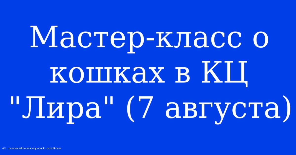 Мастер-класс О Кошках В КЦ 