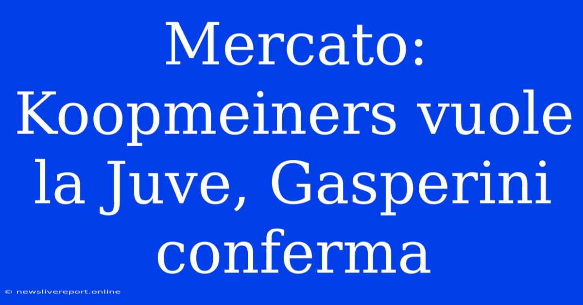 Mercato: Koopmeiners Vuole La Juve, Gasperini Conferma