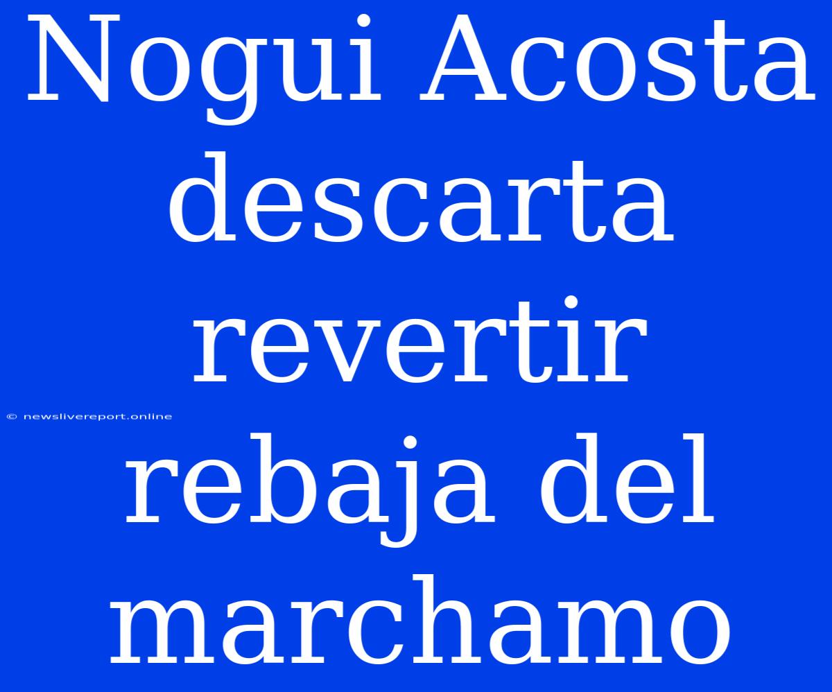 Nogui Acosta Descarta Revertir Rebaja Del Marchamo