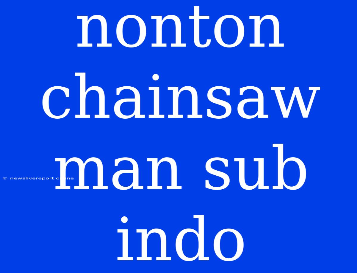 Nonton Chainsaw Man Sub Indo