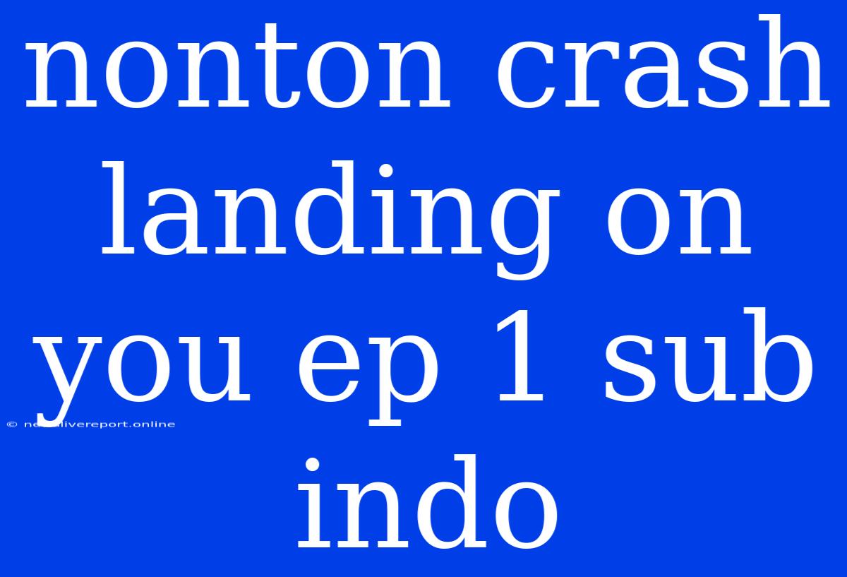 Nonton Crash Landing On You Ep 1 Sub Indo