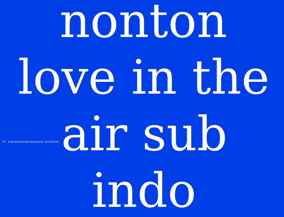 Nonton Love In The Air Sub Indo