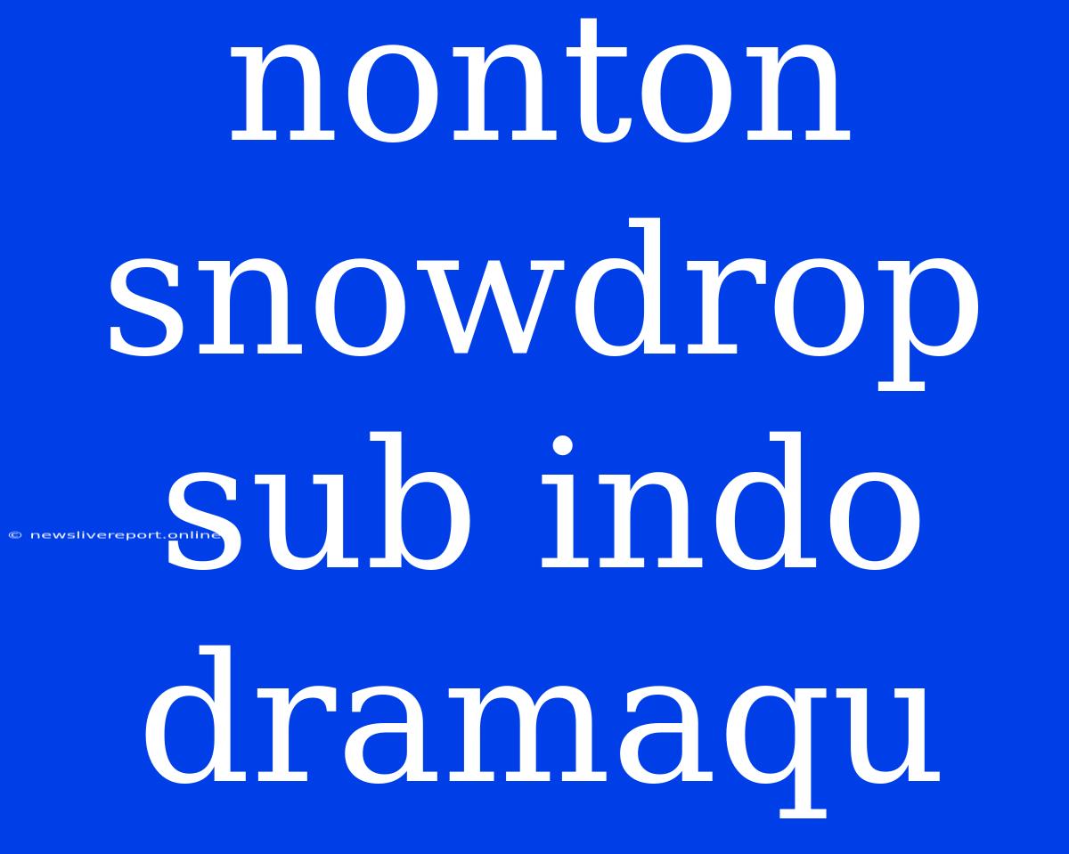 Nonton Snowdrop Sub Indo Dramaqu