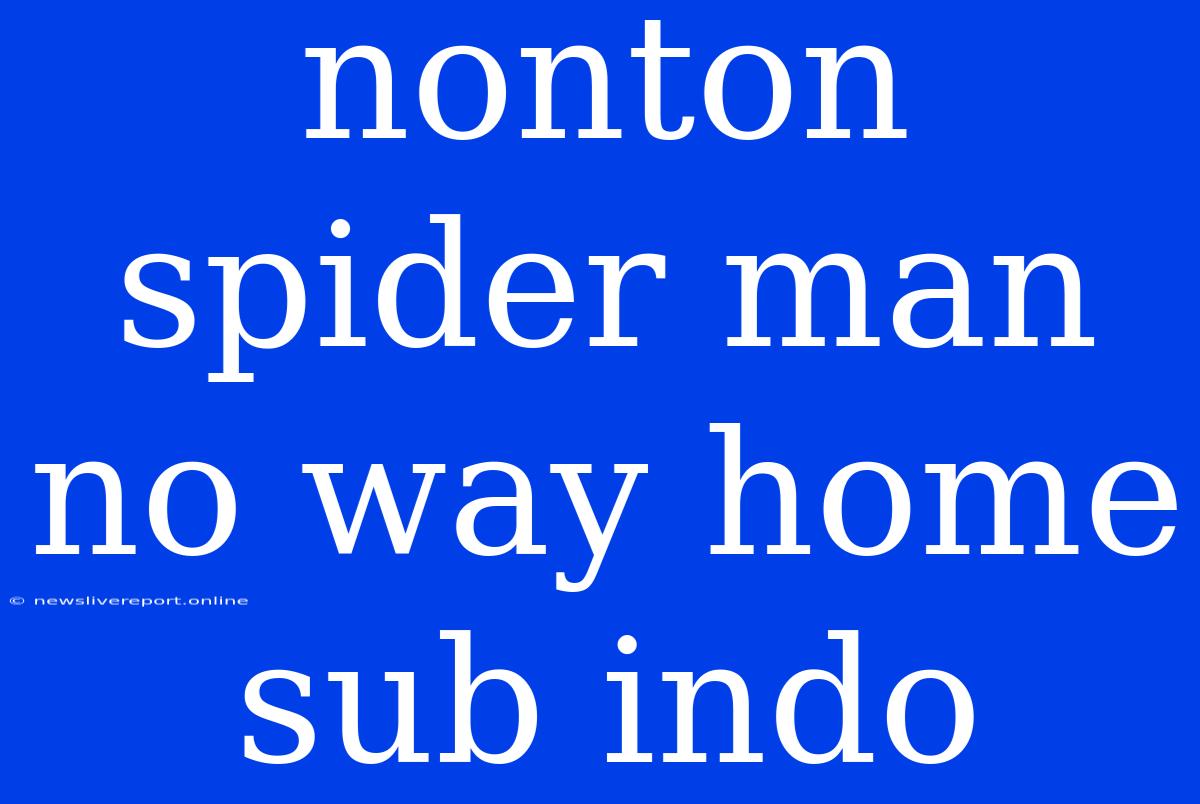 Nonton Spider Man No Way Home Sub Indo