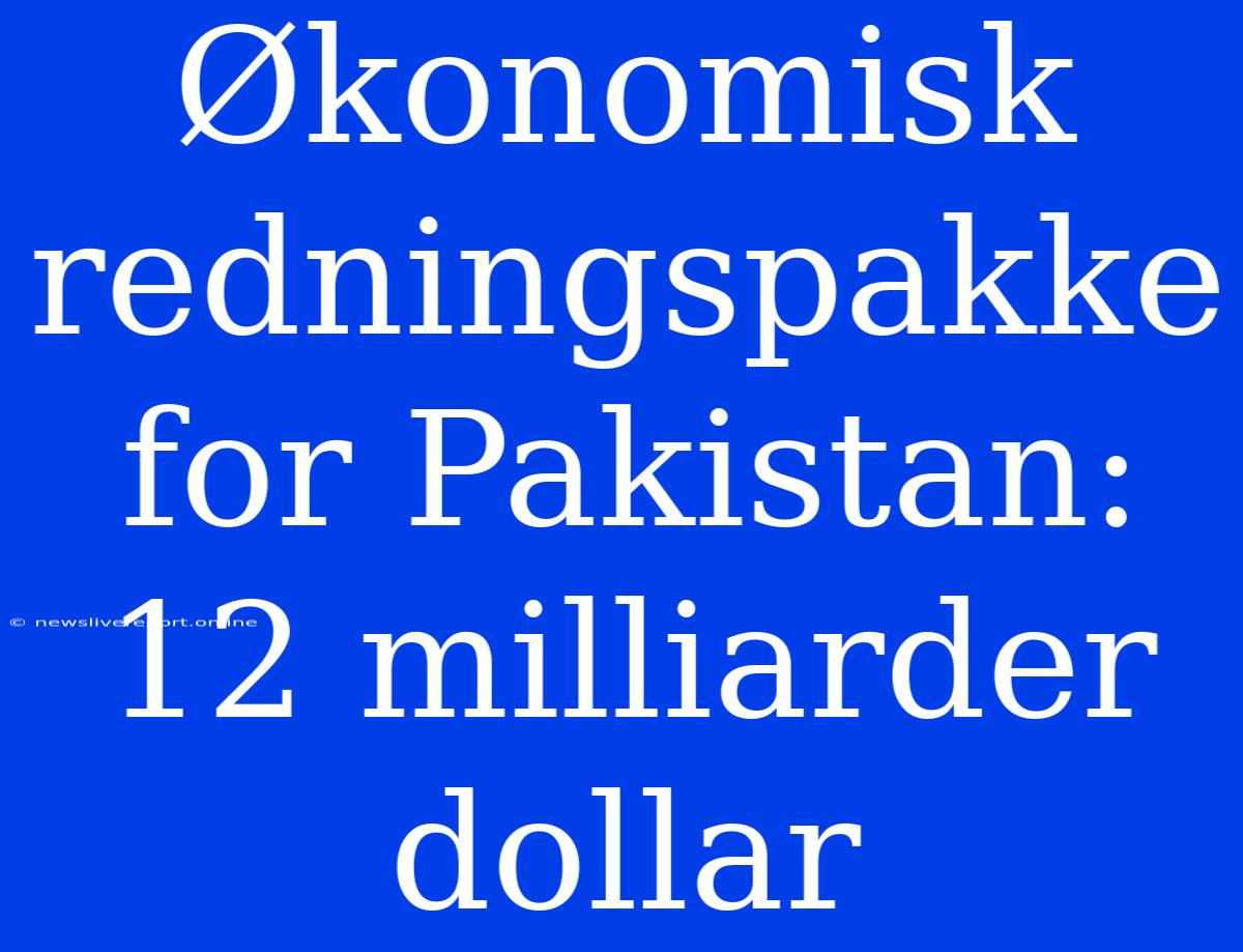 Økonomisk Redningspakke For Pakistan: 12 Milliarder Dollar